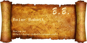 Beier Babett névjegykártya